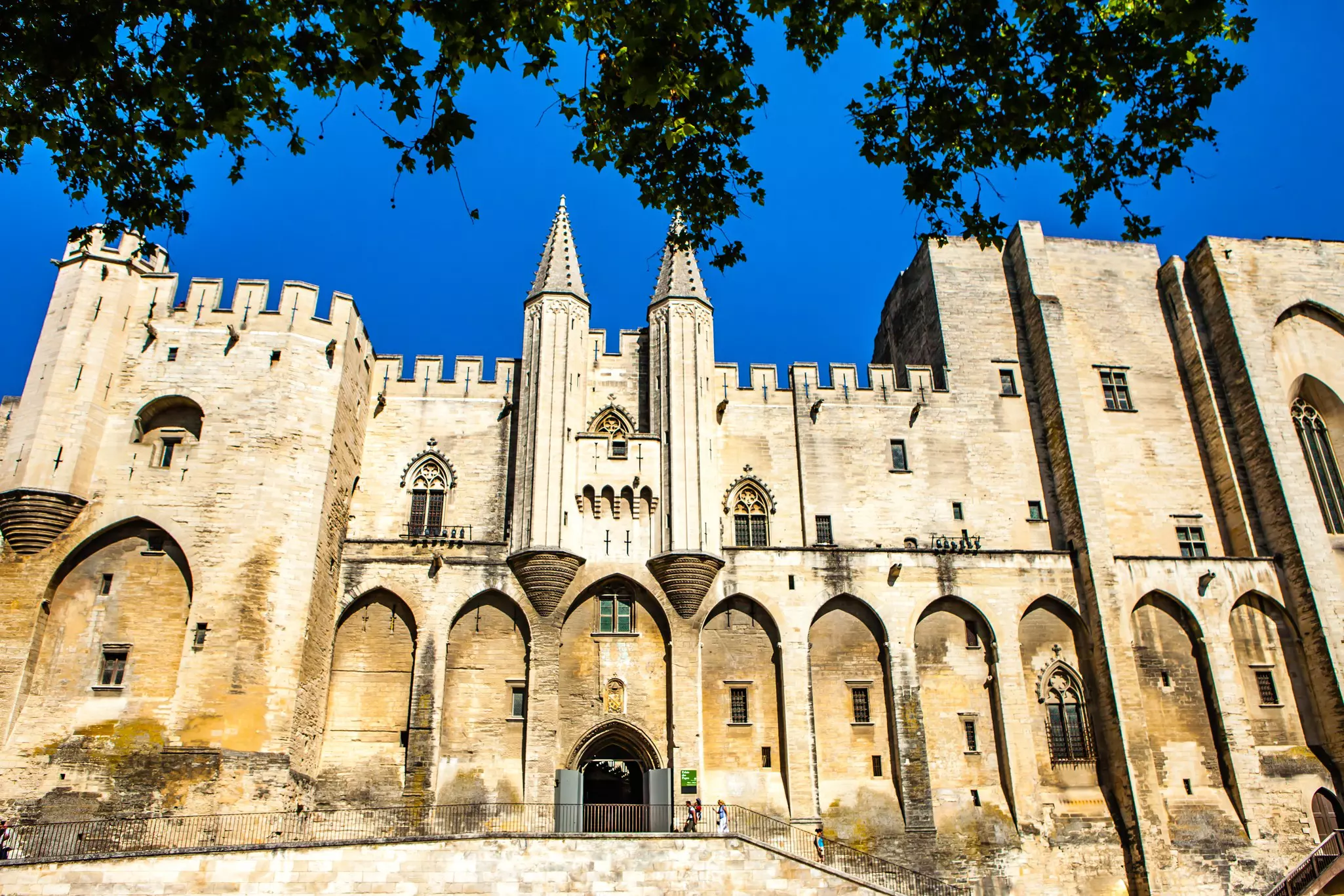 Exterior of the Palais des Papes or Pope's Palace in Avignon, Provence, France.