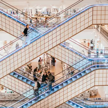 Paris, France - April 8, 2019: elevators at Le Bon Marche department store in Paris.  License Type: media  Download Time: 2023-12-03T00:28:16.000Z  User: claramonitto  Is Editorial: Yes  purchase_order:   