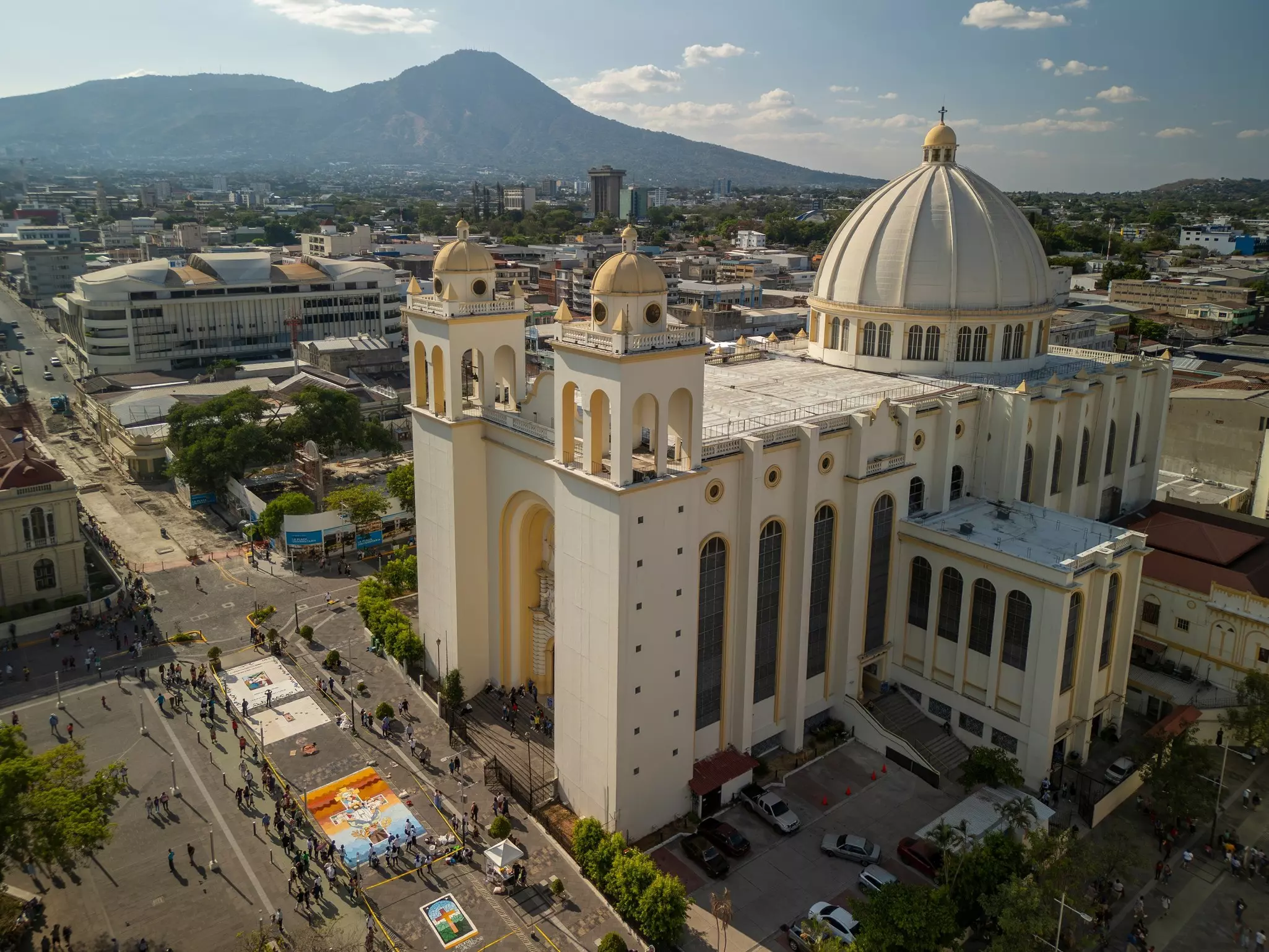 The Catedral Metropolitana in San Salvador during the Semana Santa celebrations.
