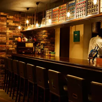 The bar and vinyls at Record Bar 33 1/3rpm. Record Bar 33 1/3rpm