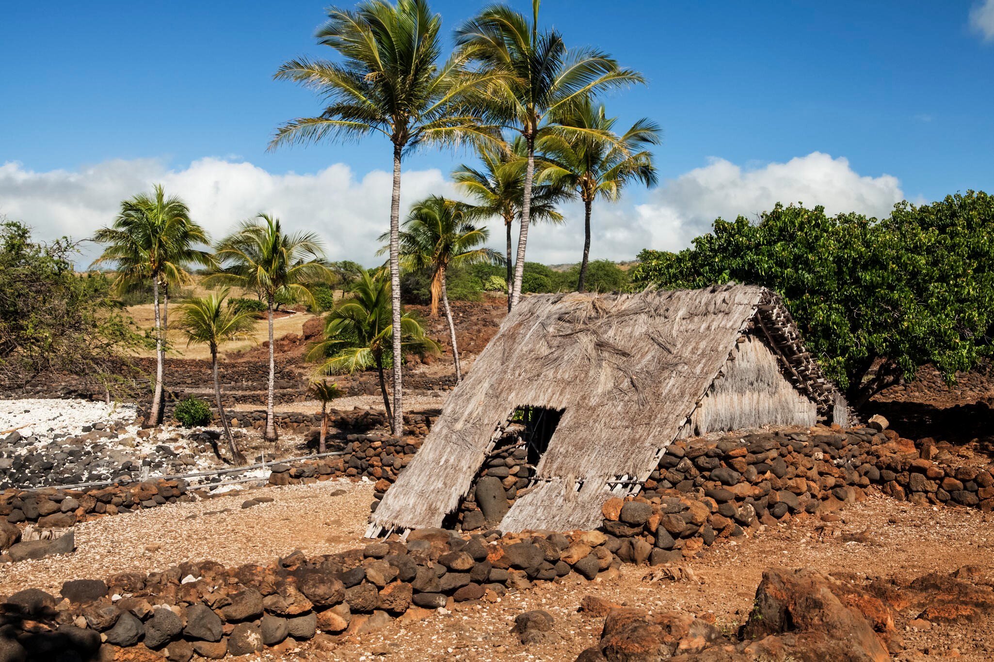 Hawaiian Hale (hut), old Hawaiian Village, Lapakahi State Historical Park, North Kohala Coast, between Kawaihae and Hawi