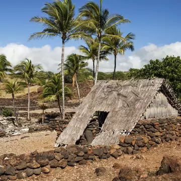 Hawaiian Hale (hut), old Hawaiian Village, Lapakahi State Historical Park, North Kohala Coast, between Kawaihae and Hawi