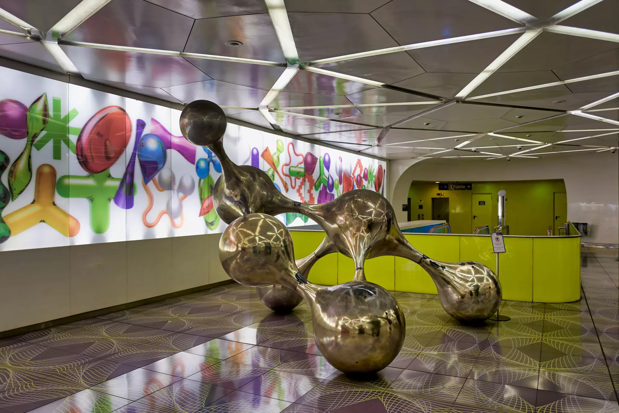 Artwork inside a Naples, Italy metro station. 