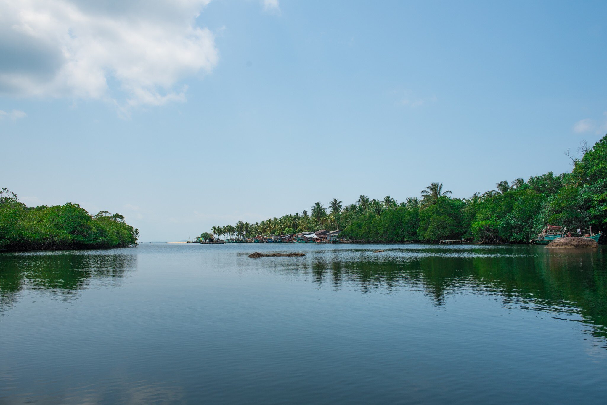View across the Rach Tram River in Phu Quoc National Park, Vietnam.