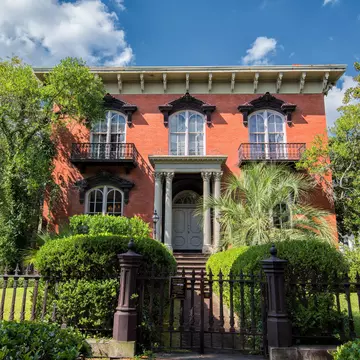SAVANNAH, GA, USA OCTOBER 12: The Mercer House on October 12, 2014 in Savannah, GA. The Mercer House features in the novel "Midnight in the garden of good and evil".