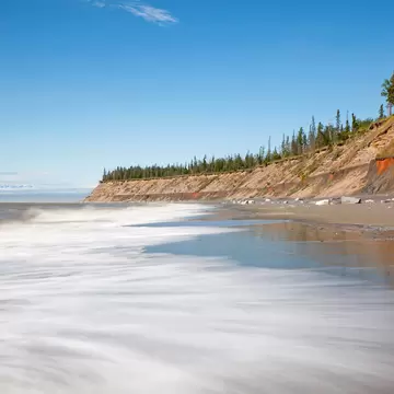 Surf on the beach of Kenai on the Kenai Peninsula, Cook Inlet, Alaska, USA; Shutterstock ID 1698199297;