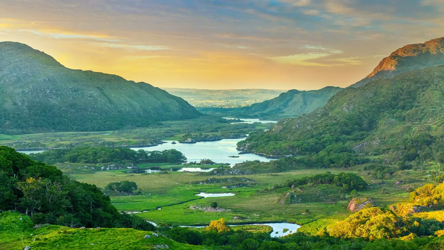 Valley in the Ring of Kerry, as seen from the Ladies View in Killarney National Park, Ireland