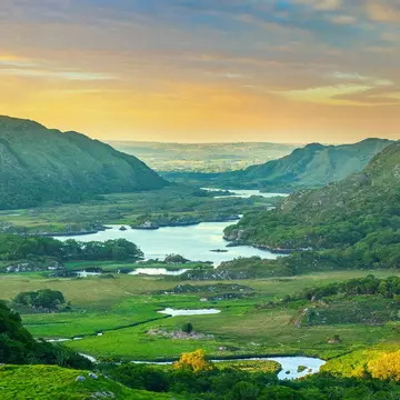 Valley in the Ring of Kerry, as seen from the Ladies View in Killarney National Park, Ireland