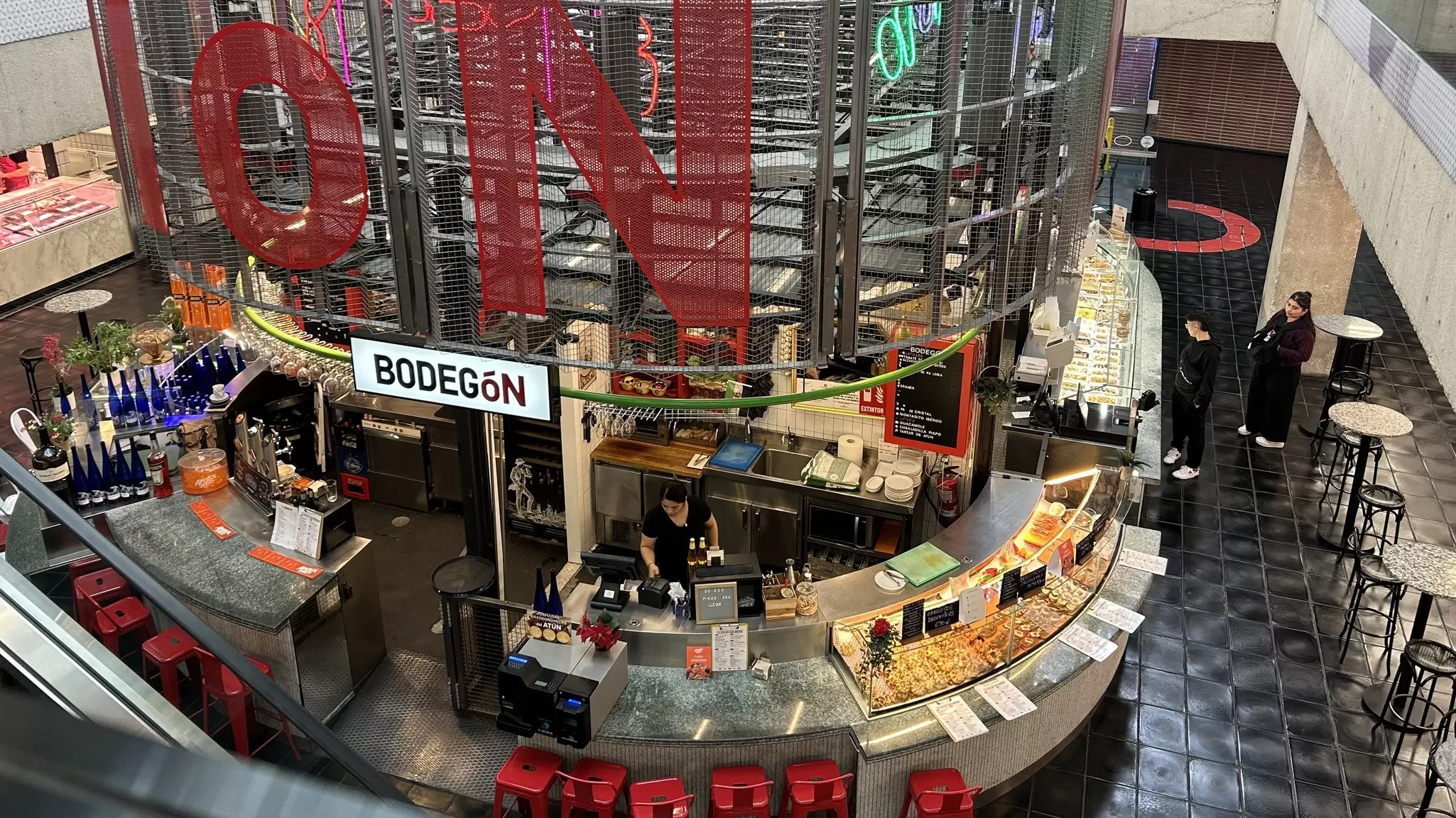 Tapas and wine at Bodegón in Mercado de San Antón, in Madrid's Chueca neighborhood. Romain Chauvet 