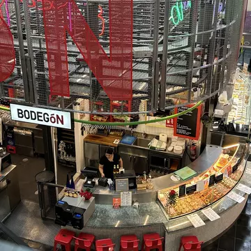 Tapas and wine at Bodegón in Mercado de San Antón, in Madrid's Chueca neighborhood. Romain Chauvet 