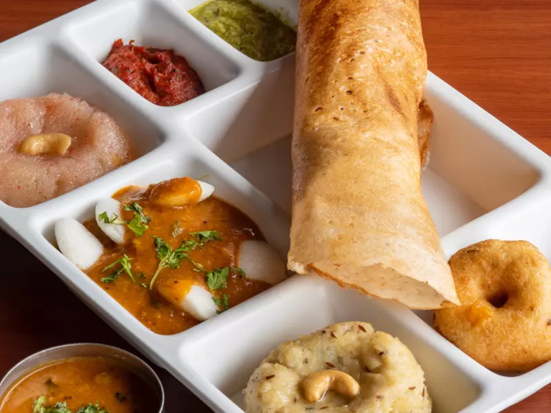 Sangeetha Veg Restaurant serves a variety of vegetarian food