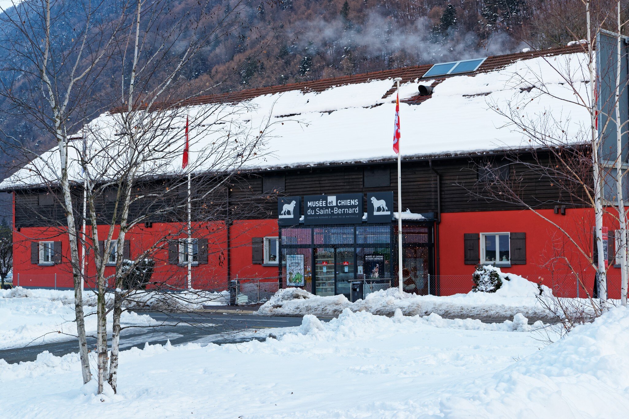 Martigny, Switzerland - January 1, 2015: Saint Bernard museum at Martigny, Switzerland. Winter; Shutterstock ID 586967258;