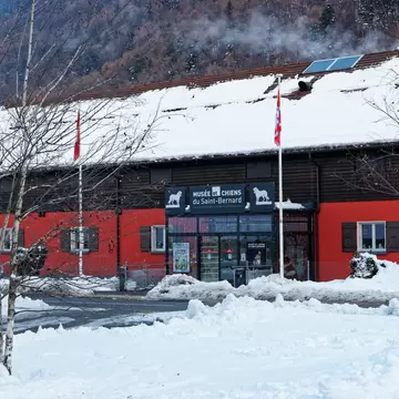 Martigny, Switzerland - January 1, 2015: Saint Bernard museum at Martigny, Switzerland. Winter; Shutterstock ID 586967258;