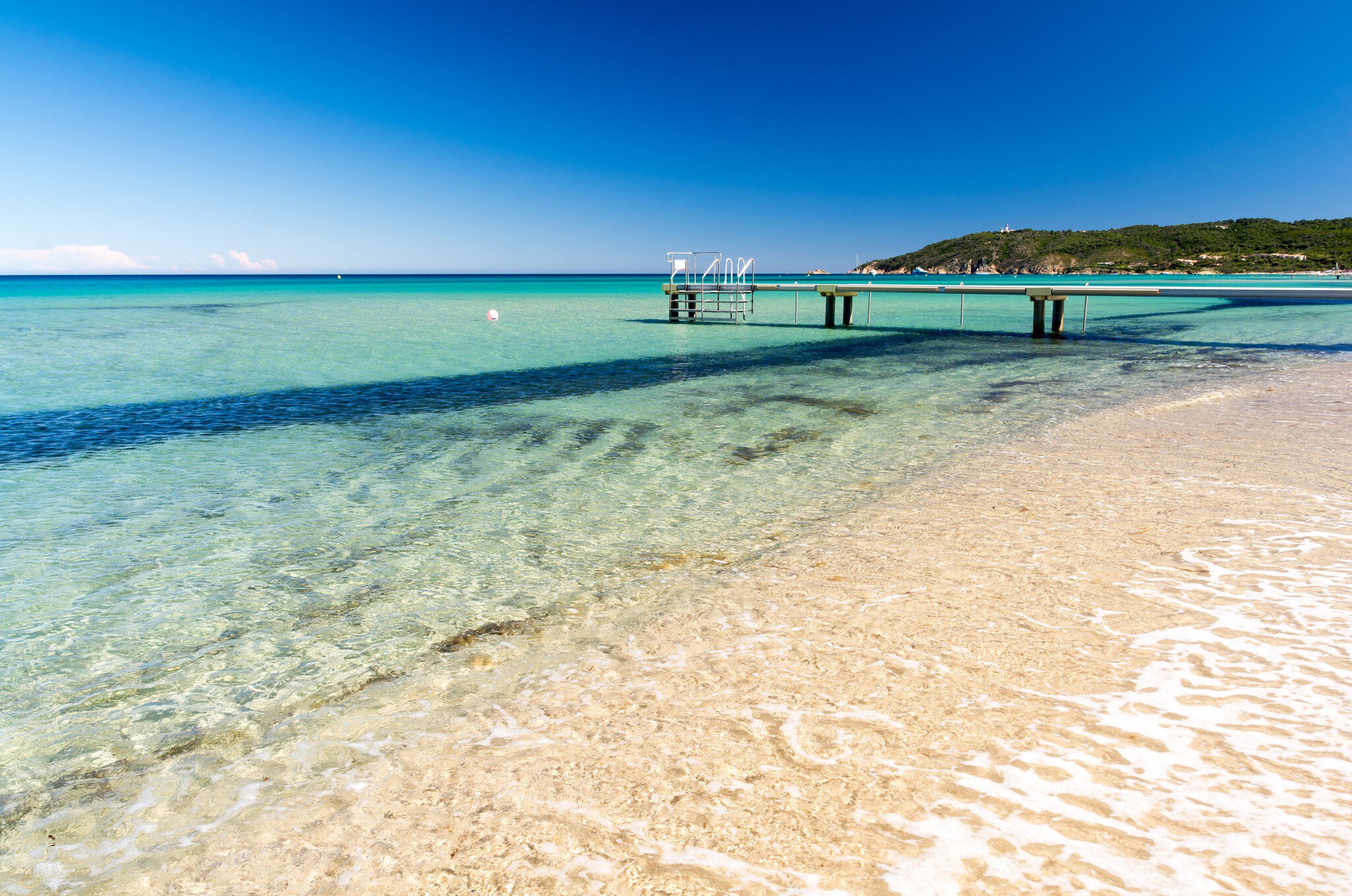 crystal clear water on Pampelonne beach near Saint Tropez in south France; Shutterstock ID 656104090;