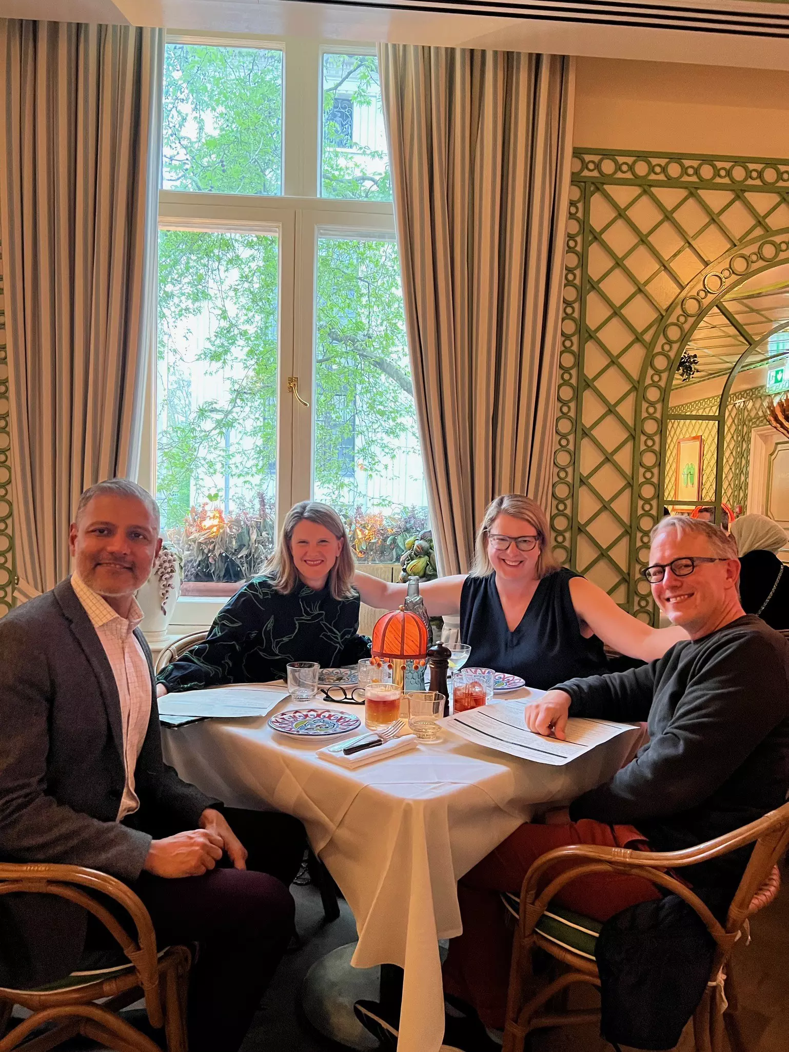 Brekke and friends enjoy a farewell dinner at the festive and fabulous Jacuzzi in London. © Brekke Fletcher / Lonely Planet