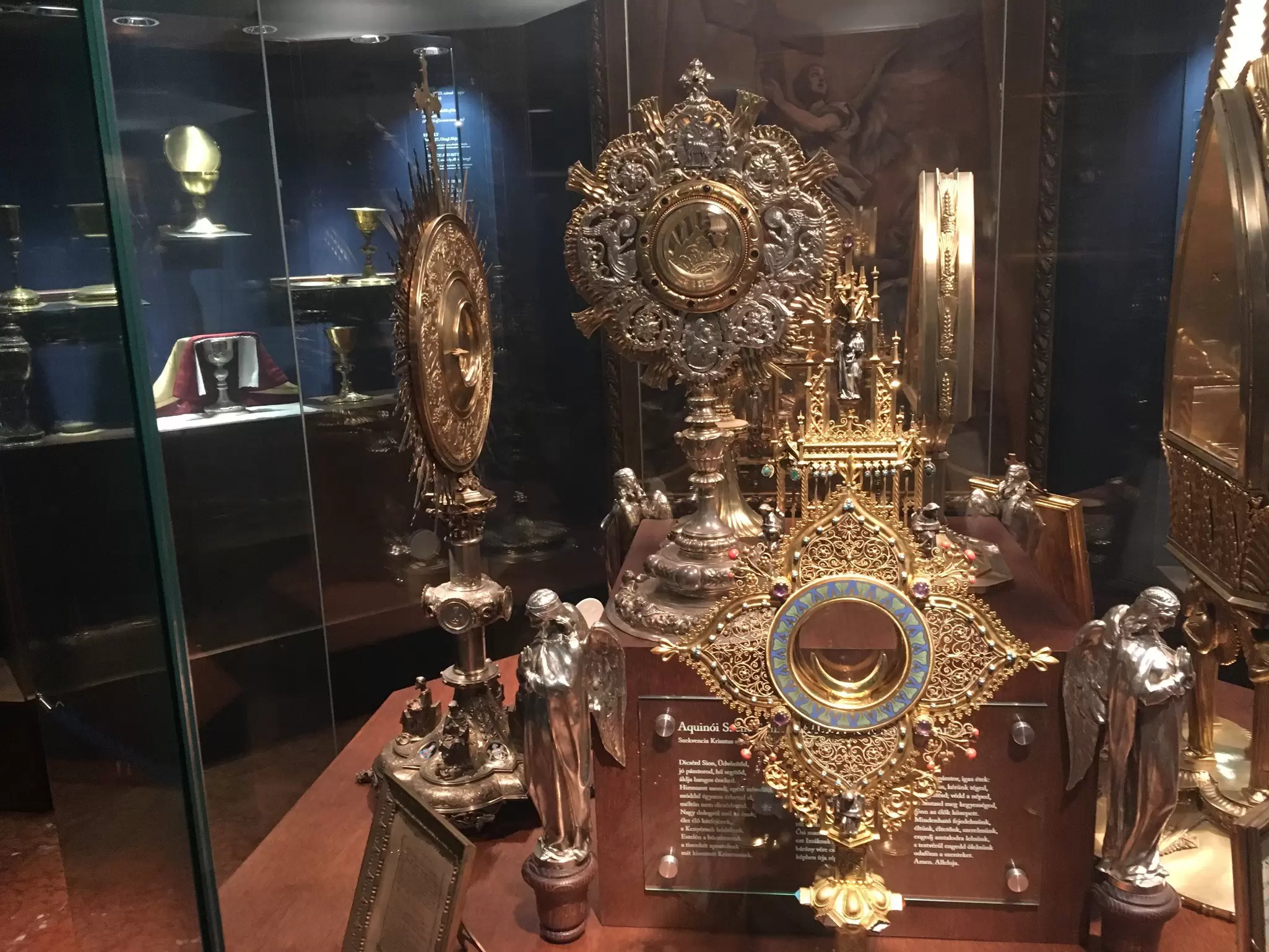 Relics in the treasury of the Basilica of St Stephen in Budapest, Hungary.