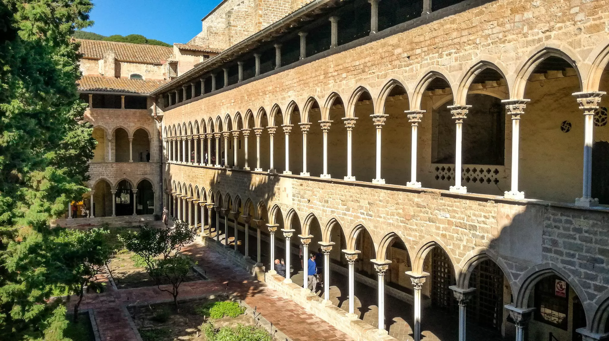 The Cloister of the Monastery Santa Maria de Pedralbes (Monestir de Pedralbes), one of the most beautiful examples of Catalan Gothic architecture.