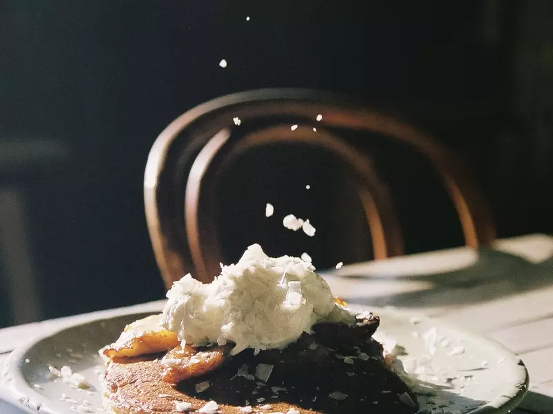 Coconut pancakes at Fig Tree