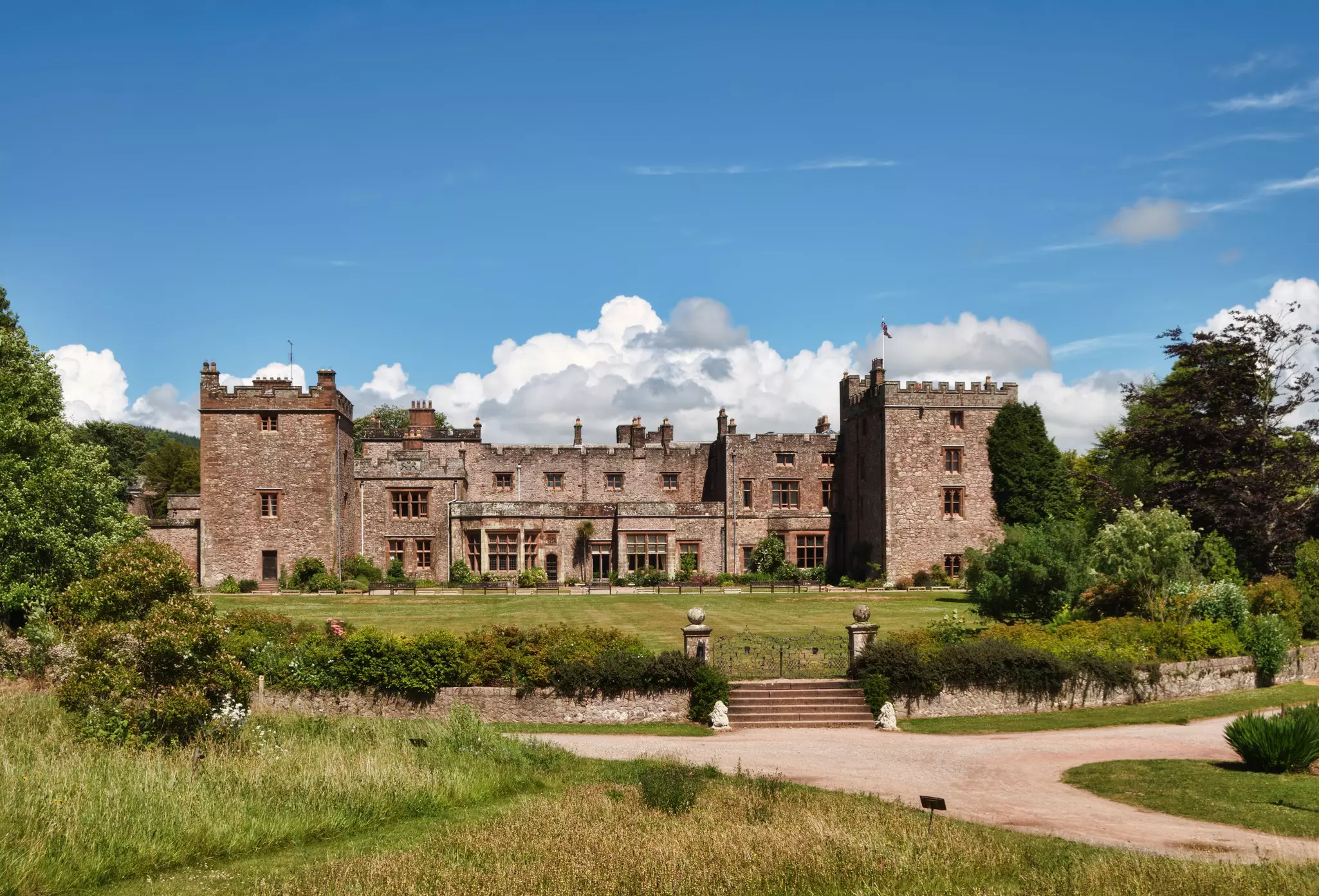 A view of the Muncaster Castle, Ravenglass, in the English Lake District