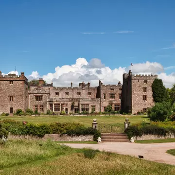 A view of the Muncaster Castle, Ravenglass, in the English Lake District