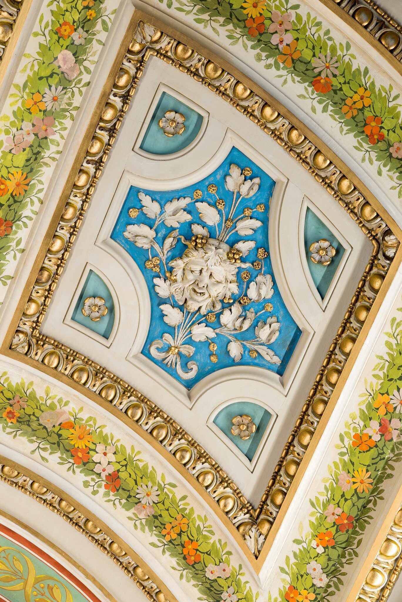 Ceiling detail of the Museum of Decorative Arts in Prague, Czech Republic. 
