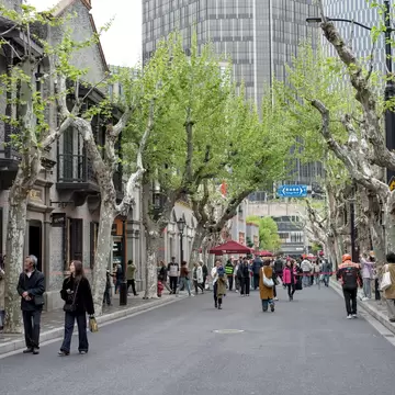 Xintiandi, Shanghai, China, Apr 23, 2026: An interior symmetrical shot of a modern multi-story building atrium, featuring a large glass window wall with a view of outside green trees, indoor balconies, and people walking inside., License Type: media, Download Time: 2026-08-25T15:28:50.000Z, User: LP_NZhan, Editorial: true, purchase_order: 65050 - Digital Destinations and Articles, job: Nadine Zhan, client: Lonely Planet App, other: Nadine Zhan 