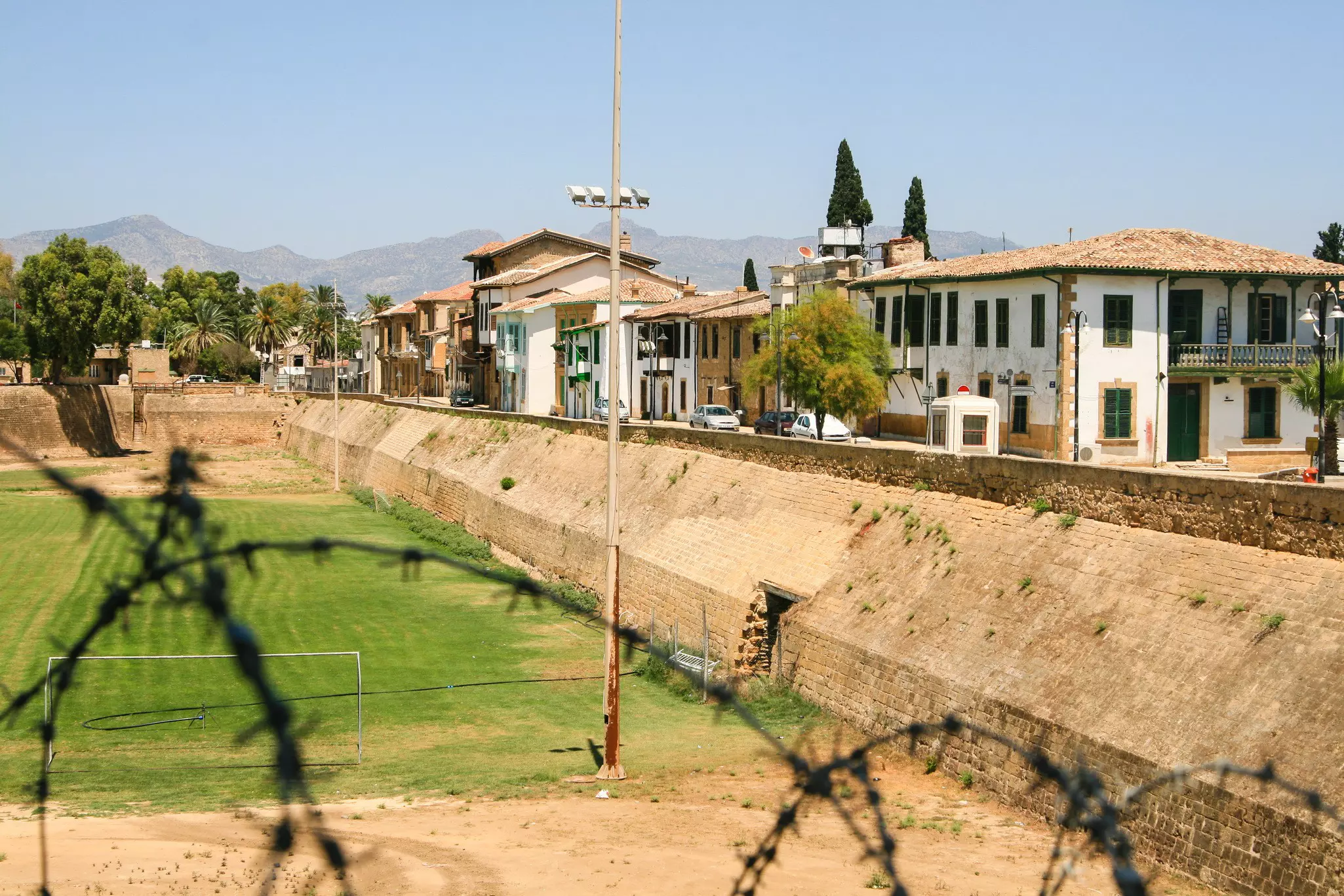 A view across the Green Line in Nicosia (Lefkosia), Cyprus.