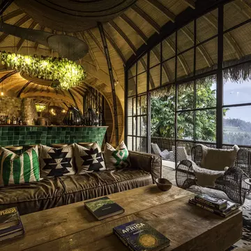 Design details at Bisate Lodge in Volcanoes National Park are a celebration of Rwandan culture and the surrounding landscape © Wilderness