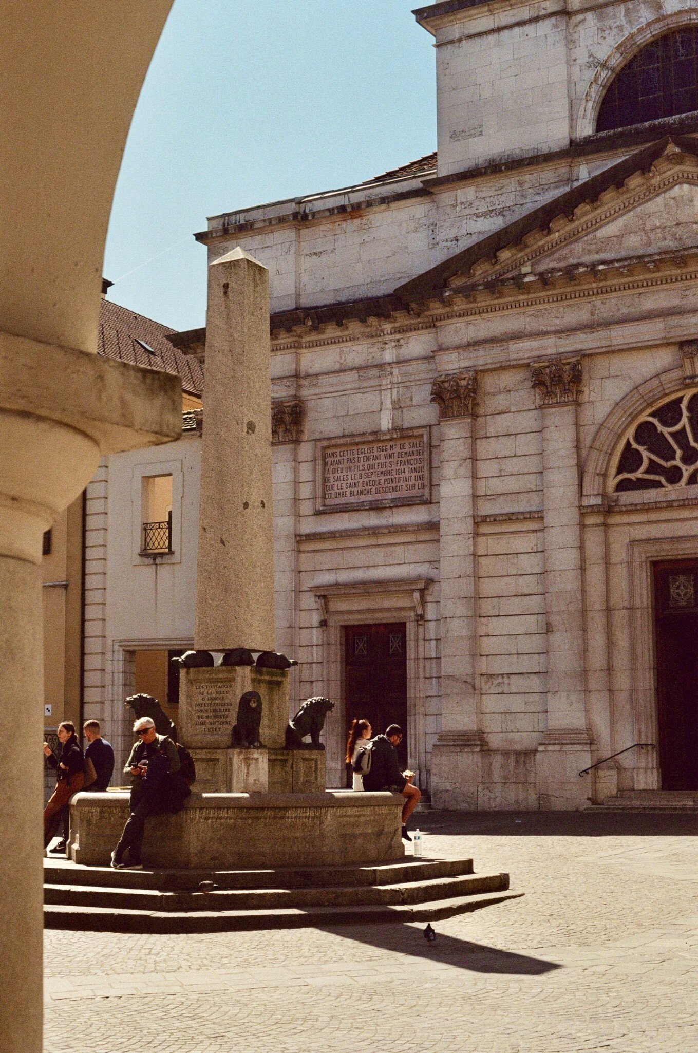A small square outside a church