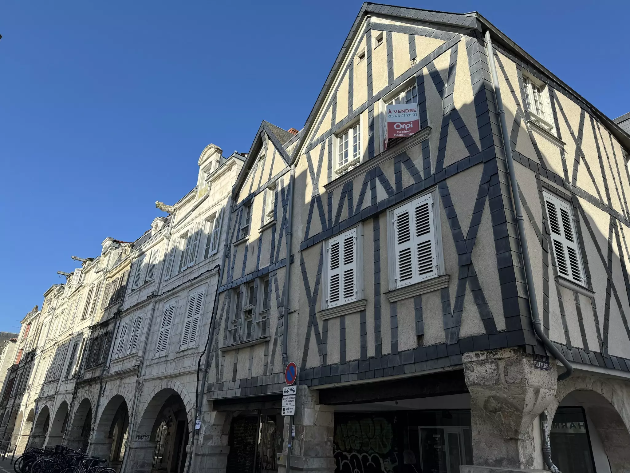 Half-timber structures in La Rochelle, France