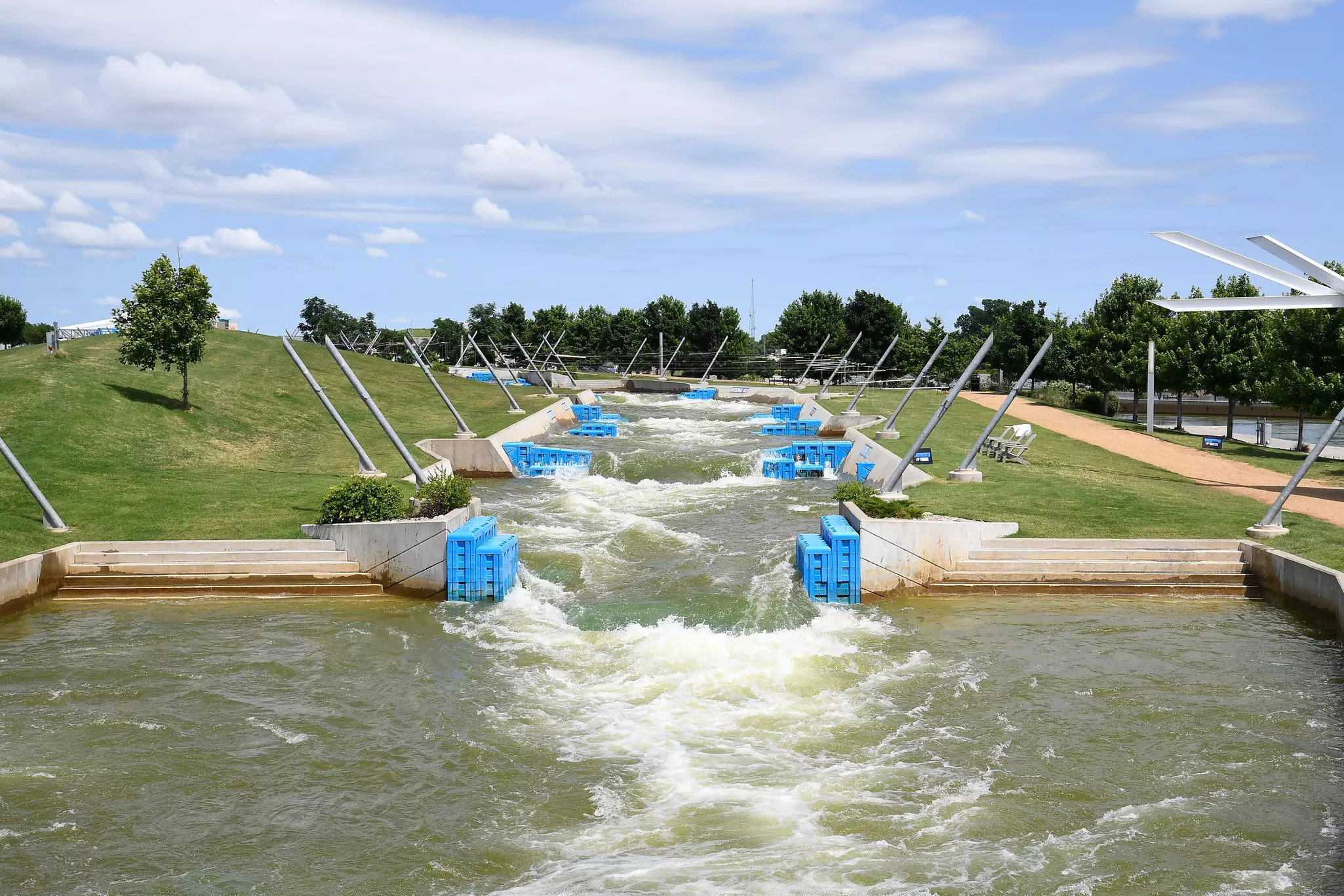A view of the manufactured rapids at Riversport in Oklahoma City. 