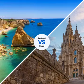 Relax on a beach in Portugal’s Algarve, or check out one of Spain’s many UNESCO sites, like Santiago de Compostela Cathedral? You decide. iStock