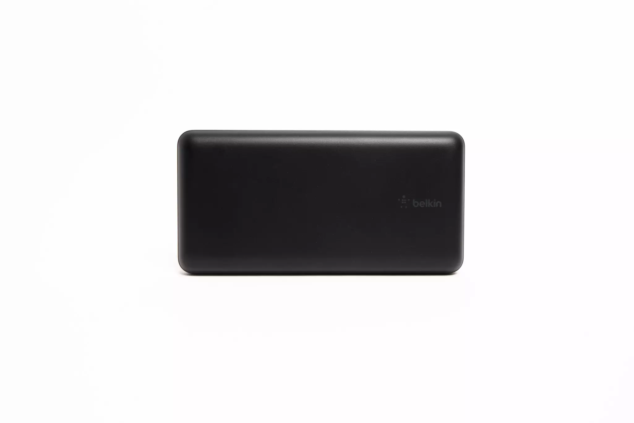 A black portable charger.