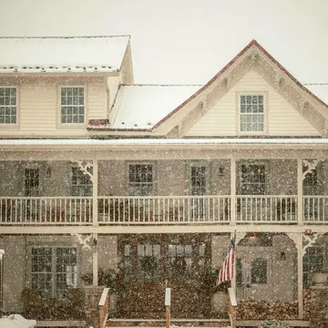 Make a snowy escape to Upstate New York. The Henson