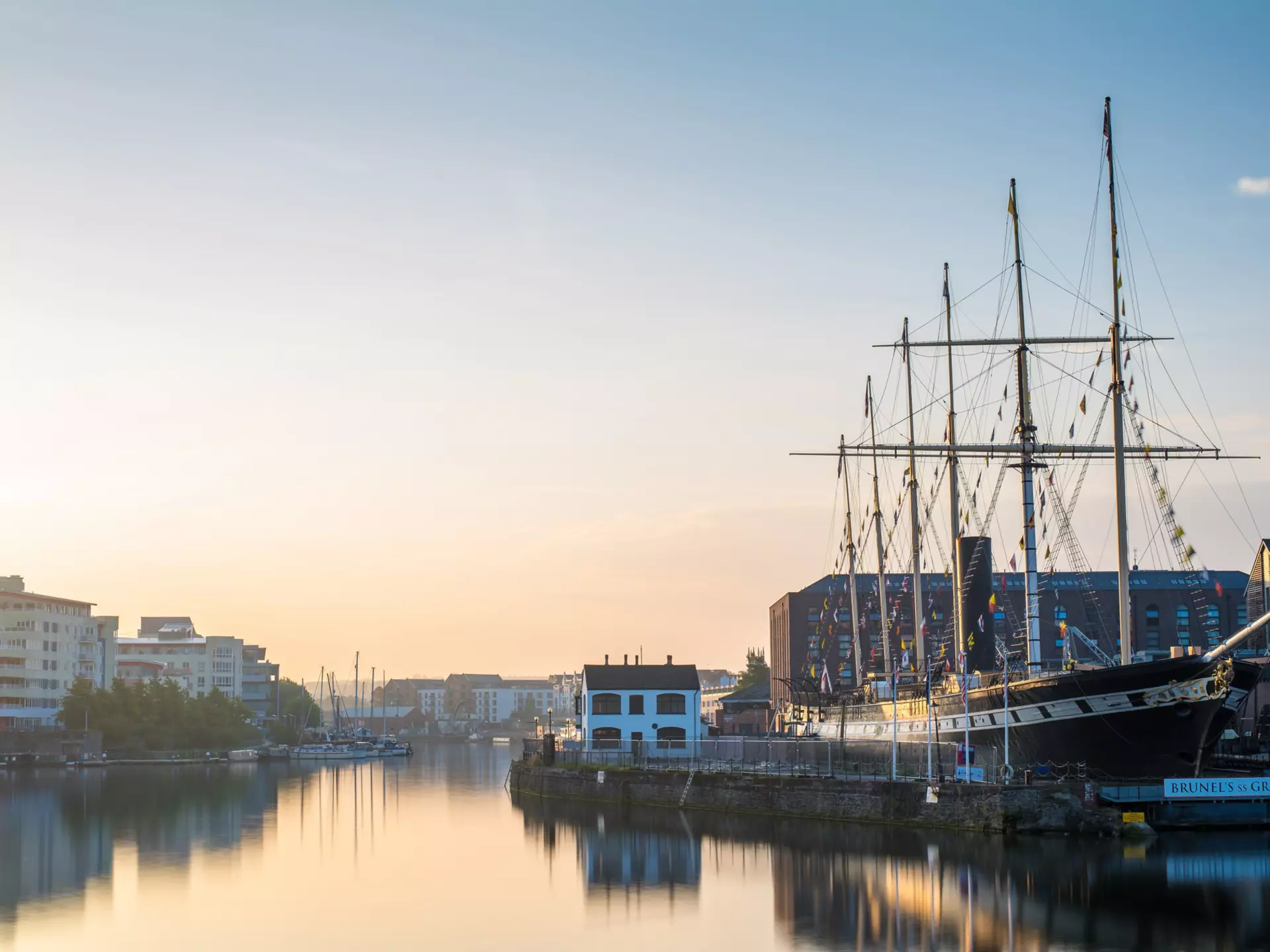 Brunel's SS Great Britain on the Bristol waterfront.