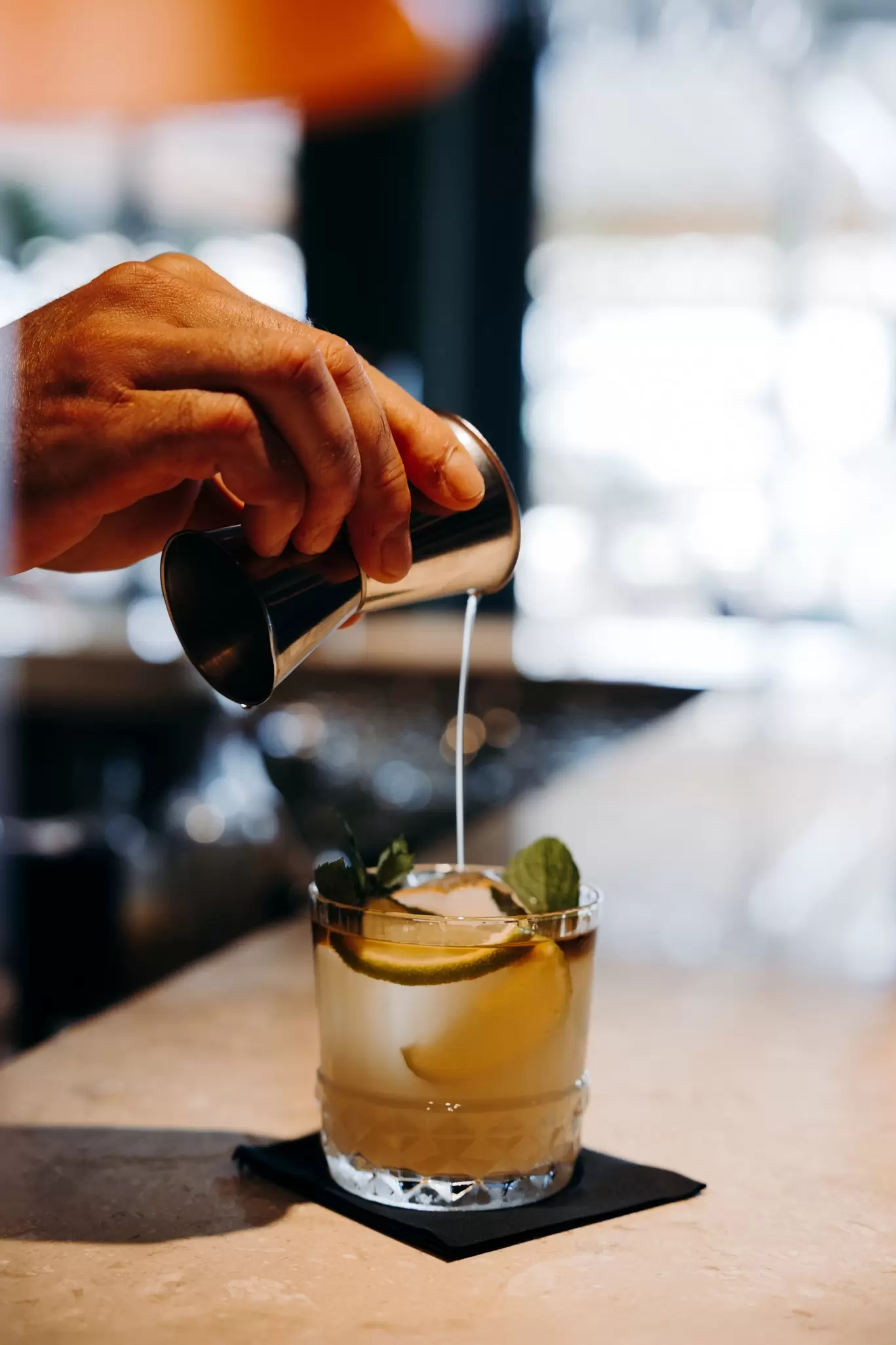 A cocktail being prepared at a bar in Split Croatia