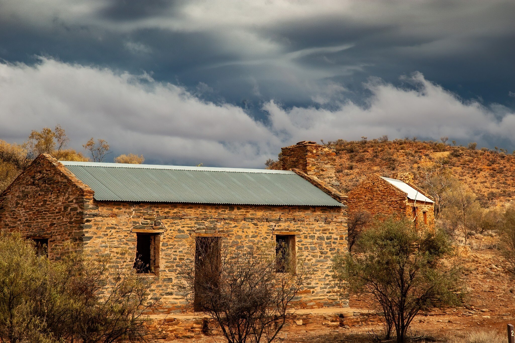 East MacDonnell Ranges, Northern Territory, Australia: Old buildings at Arltunga Historical Reserve, a former gold mining town in the East MacDonnell Ranges, Central Australia. 