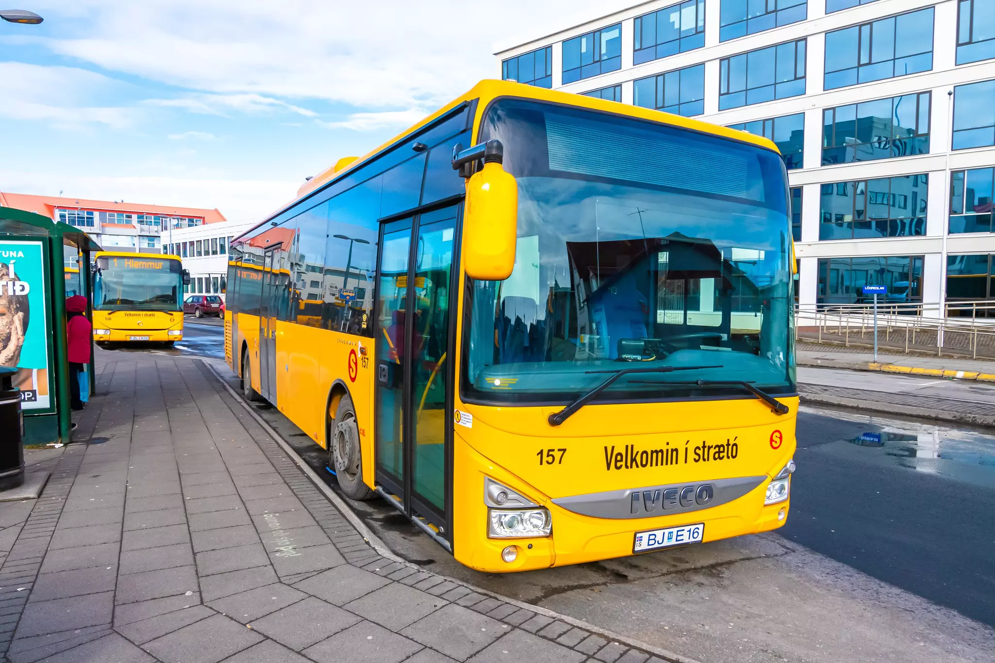 One of Iceland's distinctive public buses. 
