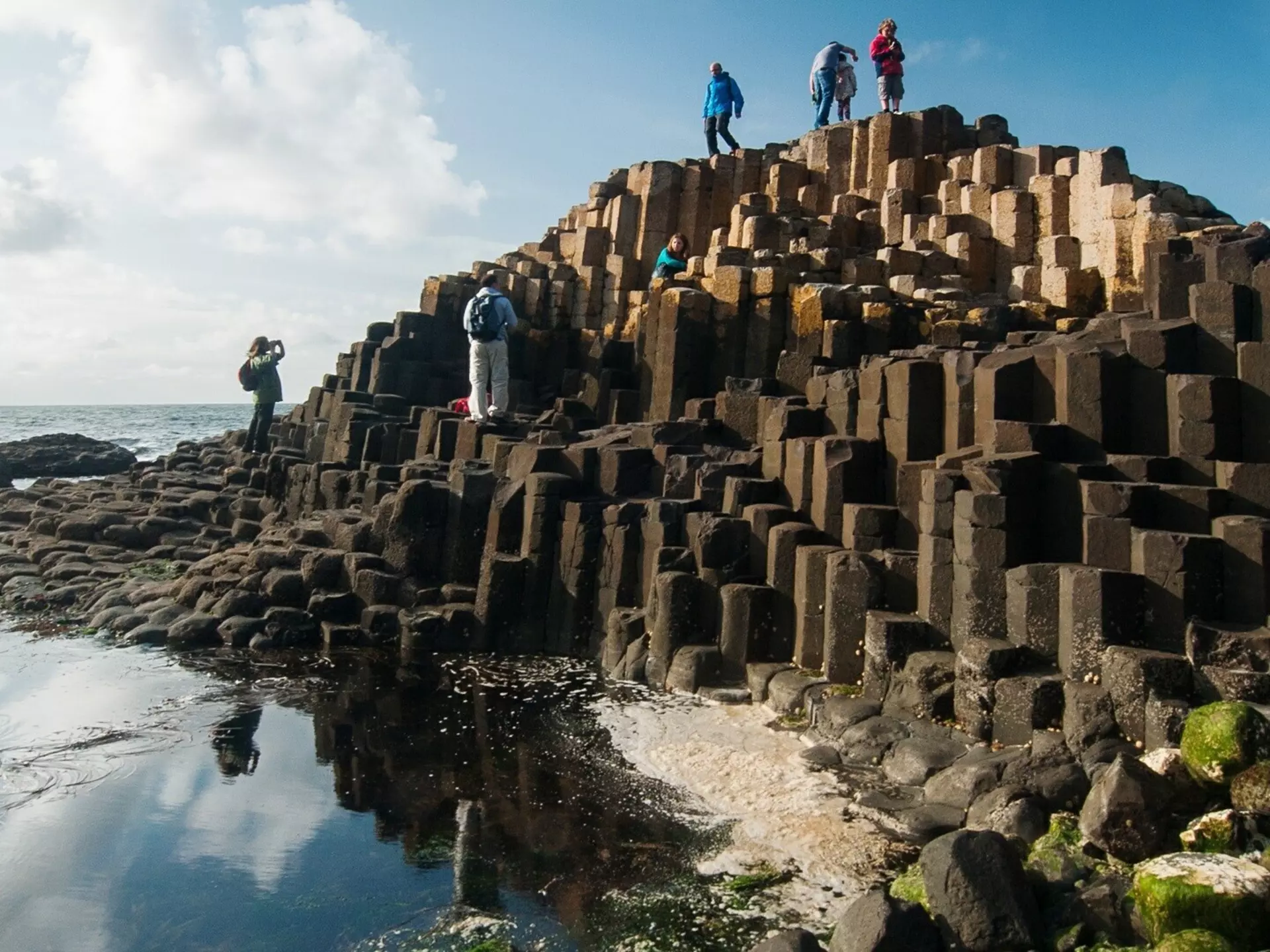People standing on the Giant's Causeway, Northern Ireland