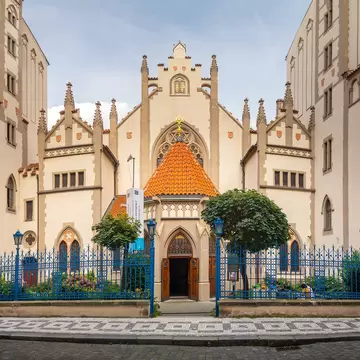 Prague, Czech republic. Exterior of Maisel Synagogue, Jewish monument and part of the Prague Jewish Museum. 