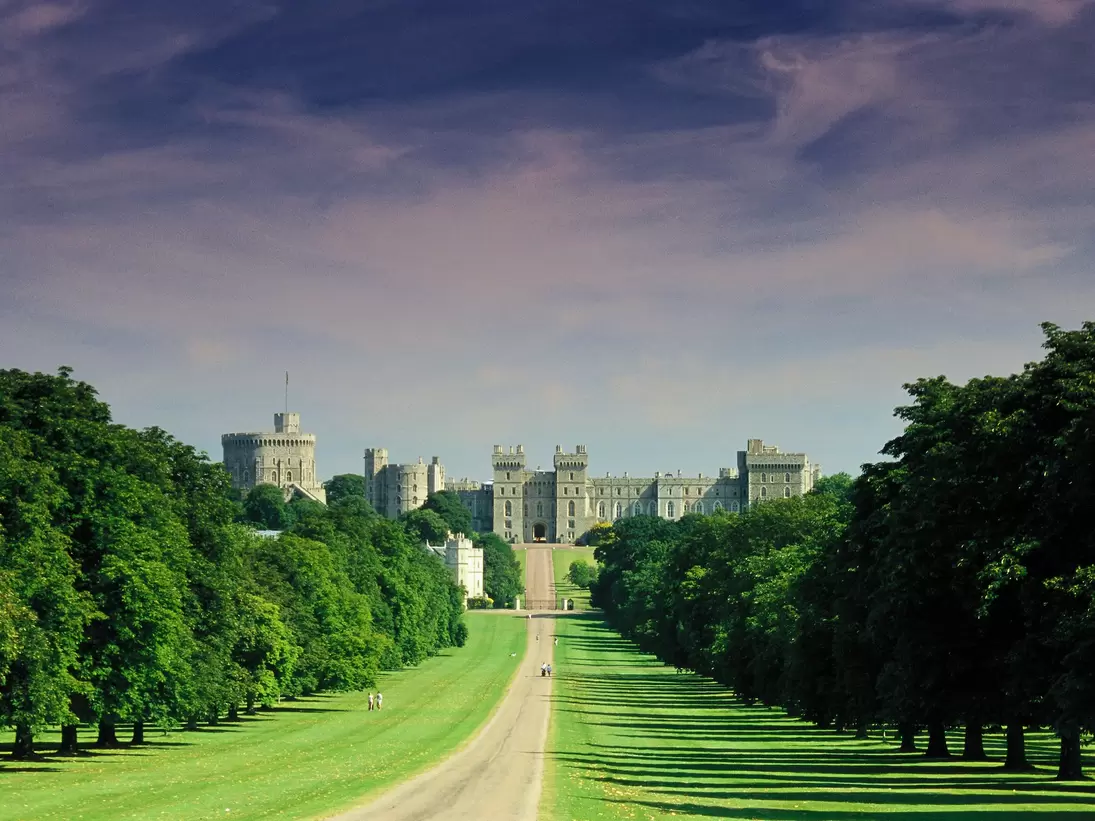 The Long Walk, the tree-lined path leading to Windsor Castle in England