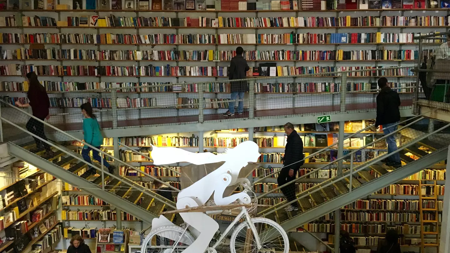 Lisbon's LX Factory is home to co-working spaces, restaurants and shops, like this bookstore. Alex Butler / Lonely Planet.
