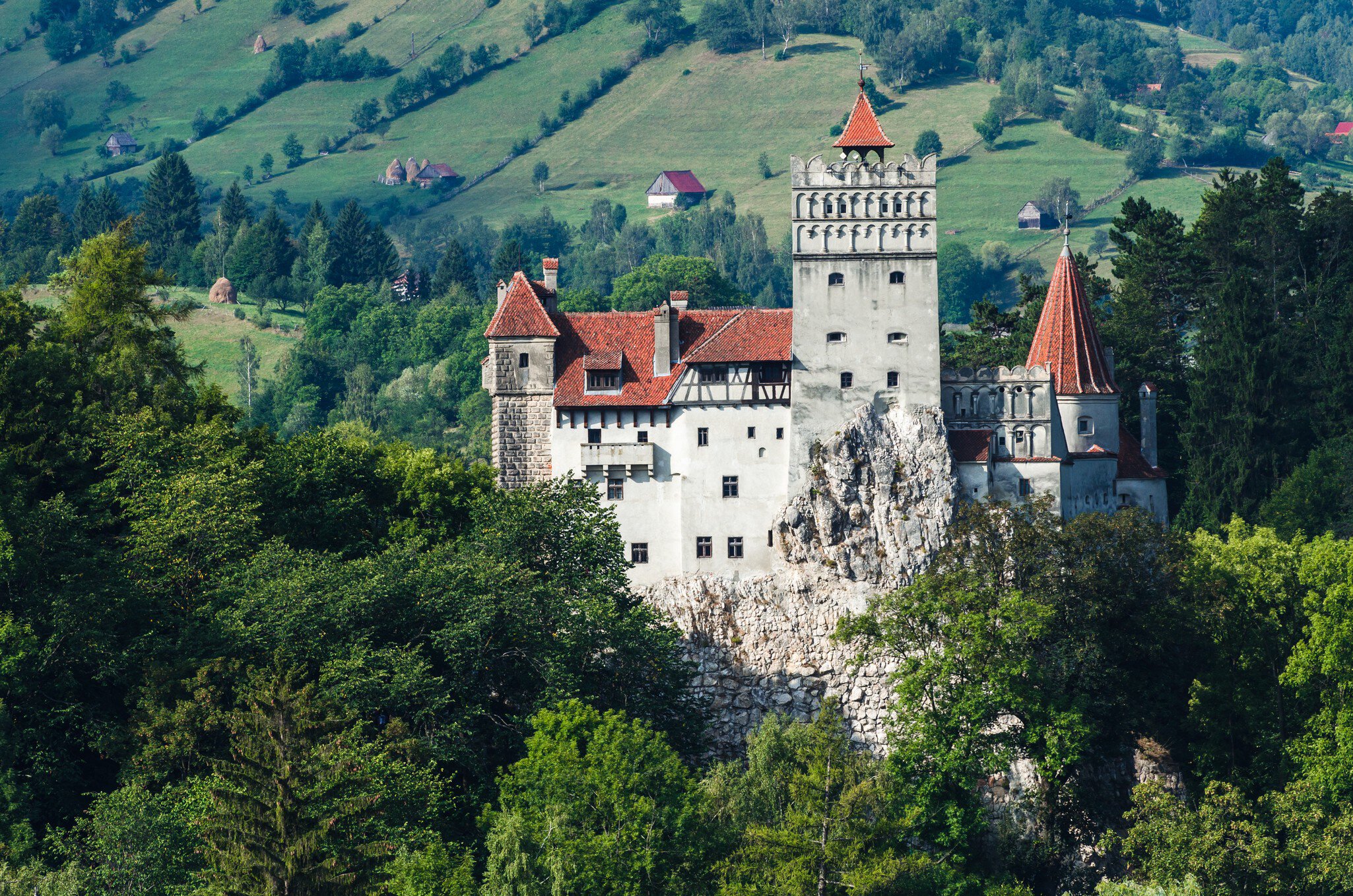 The medieval Castle of Bran. The castle  guarded in the past the border between Transylvania an Wallachia. It is also known for the myth of Dracula.; Shutterstock ID 114267793; Your name (First / Last): Josh Vogel; Project no. or GL code: 56530; N...