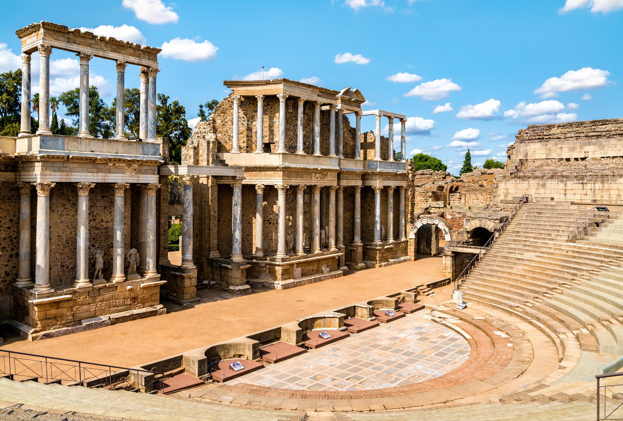 View of the Teatro Romano in Mérida, Spain.