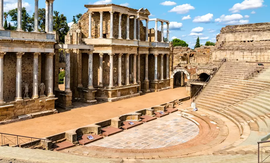 View of the Teatro Romano in Mérida, Spain.