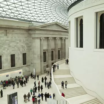 Visitors at the British Museum in London, UK.
