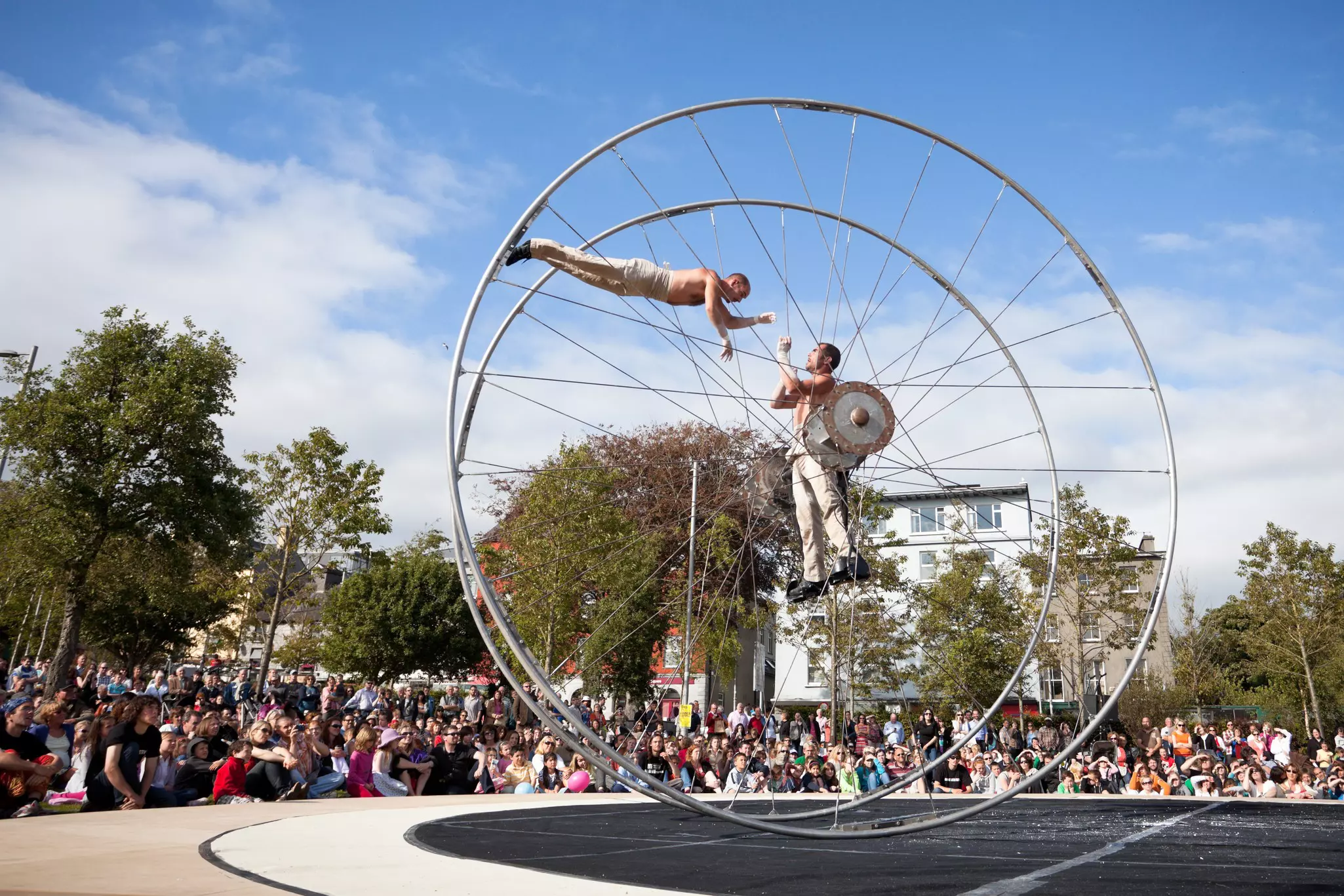 Circus performers at the Galway International Arts Festival
