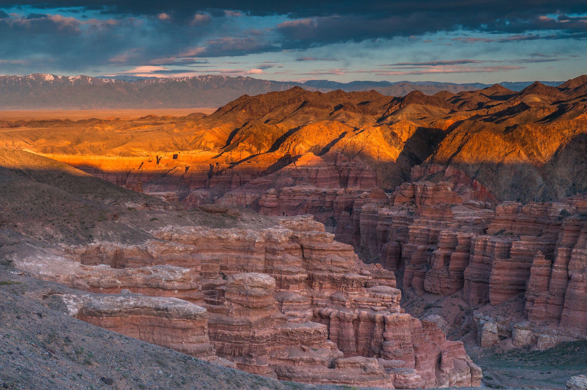 Sunset over Charyn Canyon in southern Kazakhstan