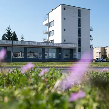 18 April 2019, Saxony-Anhalt, Dessau-Roßlau: Flowers bloom on the meadow in front of the consumer building in the Bauhaus settlement of Dessau-Törten, which was designed by Walter Gropius in 1928.  After extensive renovation work, the original Bauhaus buildings open before Easter. For the anniversary year 2019 they will receive a new coherent curatorial narrative. The buildings themselves become exhibition objects. Photo: Hendrik Schmidt/dpa-Zentralbild/dpa (Photo by Hendrik Schmidt/picture alliance via Getty Images)
1137874504
Arts,  Culture and Entertainment, architecture, History of the, Art, Anniversaries, Buildings, House, Bauhaus, Design, Layout, Fine Arts
18 April 2019, Saxony-Anhalt, Dessau-Roßlau: Flowers bloom on the meadow in front of the consumer building in the Bauhaus settlement of Dessau-Törten, which was designed by Walter Gropius in 1928. After extensive renovation work, the original Bauhaus buildings open before Easter. For the anniversary year 2019 they will receive a new coherent curatorial narrative. The buildings themselves become exhibition objects. Photo: Hendrik Schmidt/dpa-Zentralbild/dpa (Photo by Hendrik Schmidt/picture alliance via Getty Images)