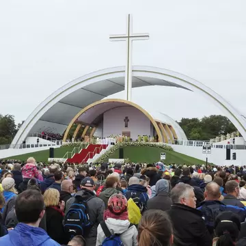 26th  August 2018 Dublin. Papal visit to Ireland. Image taken at Pope Francis's mass in Phoenix Park, Dublin, to hundreds of thousands in attendance.